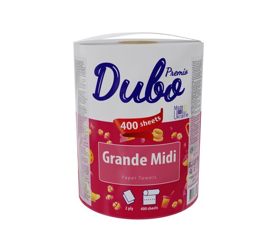 Бумажные полотенца Диво Premio Grande Midi 2 слоя 400 отрывов 1 рулон (4820003838518)