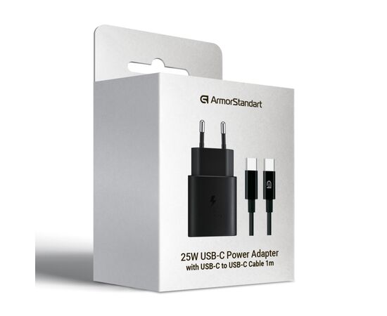 Зарядное устройство Armorstandart AR-TA800 25W USB-C + cable USB-C to USB-C black (ARM77720), изображение 6 Зарядное устройство Armorstandart AR-TA800 25W USB-C + cable USB-C to USB-C black (ARM77720), изображение 6