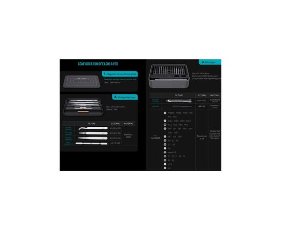 Отвертка Xiaomi JIMIHOME 51in1 Black (JM-FM2), изображение 5 Отвертка Xiaomi JIMIHOME 51in1 Black (JM-FM2), изображение 5