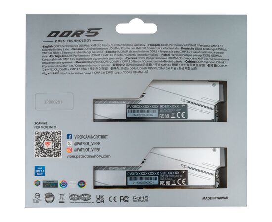 Модуль памяти для компьютера DDR5 32GB (2x16GB) 6000 MHz Viper Xtreme 5 MPOWER RGB Patriot (PVXR532G60C30KM), изображение 8 Модуль памяти для компьютера DDR5 32GB (2x16GB) 6000 MHz Viper Xtreme 5 MPOWER RGB Patriot (PVXR532G60C30KM), изображение 8