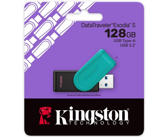 USB флеш накопитель Kingston 128GB DataTraveler Exodia S Black/Turquoise USB 3.2 (DTXS/128GB), изображение 4 USB флеш накопитель Kingston 128GB DataTraveler Exodia S Black/Turquoise USB 3.2 (DTXS/128GB), изображение 4