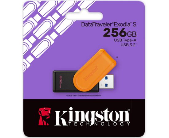 USB флеш накопитель Kingston 256GB DataTraveler Exodia S Black/Orange USB 3.2 (DTXS/256GB), изображение 4