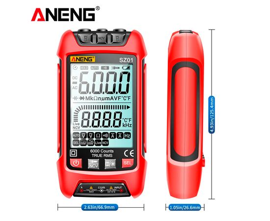 Цифровий мультиметр ANENG AN-SZ01, V, A, R, F (AN-SZ01), зображення 3 Цифровий мультиметр ANENG AN-SZ01, V, A, R, F (AN-SZ01), зображення 3