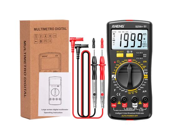 Цифровий мультиметр ANENG AN-SZ08+, V, A, R, C, T, F, функція hFE (AN-SZ08+), зображення 5 Цифровий мультиметр ANENG AN-SZ08+, V, A, R, C, T, F, функція hFE (AN-SZ08+), зображення 5