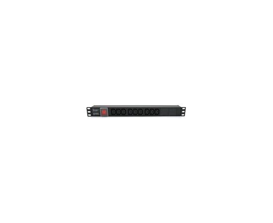 Силовой блок 19" 9 розеток С13, без кабеля, выключатель, металл. корпус Voltronic (PPX9PDUGR)
