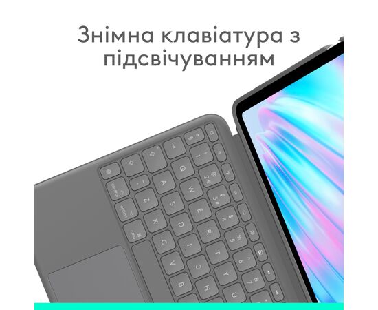 Чехол для планшета Logitech Combo Touch for iPad Air 13-inch (M2) OXFORD GREY - US (L920-012618), изображение 7 Чехол для планшета Logitech Combo Touch for iPad Air 13-inch (M2) OXFORD GREY - US (L920-012618), изображение 7