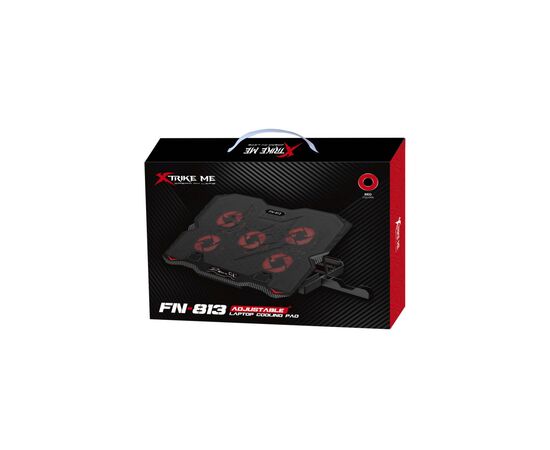 Подставка для ноутбука Xtrike ME FN-813 5 Fan, Red Led, 2 USB (FN-813), изображение 7 Подставка для ноутбука Xtrike ME FN-813 5 Fan, Red Led, 2 USB (FN-813), изображение 7