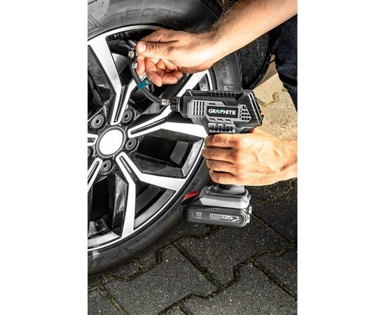 Автомобильный компрессор Graphite Energy+ 18V, 7бар (без АКБ и ЗУ) (58G041), изображение 2 Автомобильный компрессор Graphite Energy+ 18V, 7бар (без АКБ и ЗУ) (58G041), изображение 2