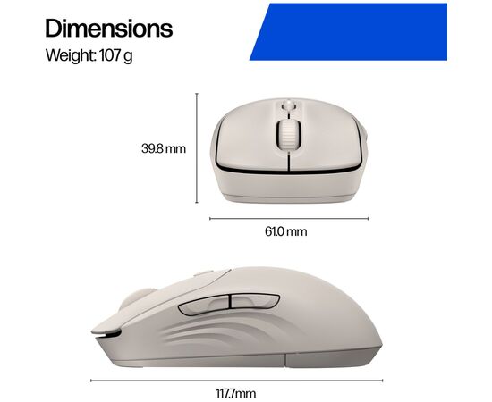 Мышка HP 400 Quiet Wireless/Bluetooth Maple (AZ7B6AA), изображение 9 Мышка HP 400 Quiet Wireless/Bluetooth Maple (AZ7B6AA), изображение 9