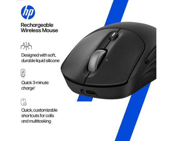 Мышка HP 700 Rechargeable Wireless/Bluetooth Black (AZ7B0AA), изображение 2 Мышка HP 700 Rechargeable Wireless/Bluetooth Black (AZ7B0AA), изображение 2