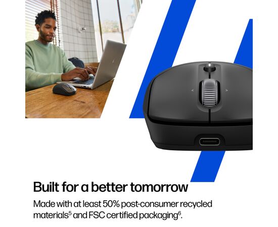 Мышка HP 700 Rechargeable Wireless/Bluetooth Black (AZ7B0AA), изображение 4 Мышка HP 700 Rechargeable Wireless/Bluetooth Black (AZ7B0AA), изображение 4