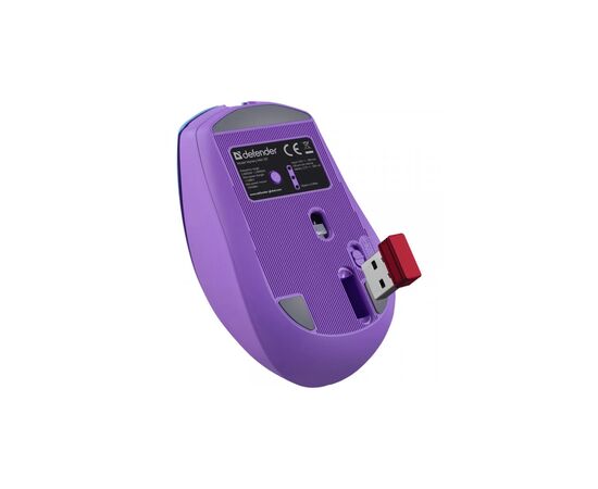 Мышка Defender Mystery MM301 LED Wireless/Bluetooth Violet (52301), изображение 5 Мышка Defender Mystery MM301 LED Wireless/Bluetooth Violet (52301), изображение 5