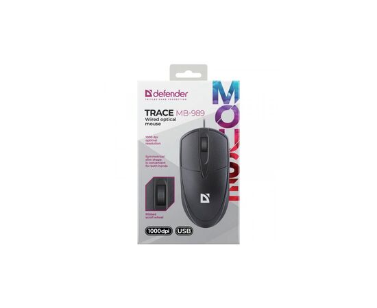 Мышка Defender Trace MB989 USB Black (52989), изображение 3 Мышка Defender Trace MB989 USB Black (52989), изображение 3