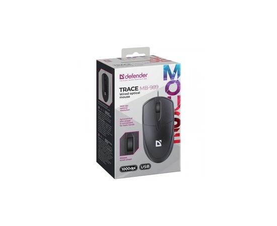 Мышка Defender Trace MB989 USB Black (52989), изображение 4 Мышка Defender Trace MB989 USB Black (52989), изображение 4