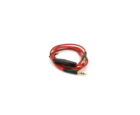 Кабель мультимедийный 3.5mm M to 3.5mm M 1.0m + microphone red Voltronic (ZDL-AUXcM/1.0m)
