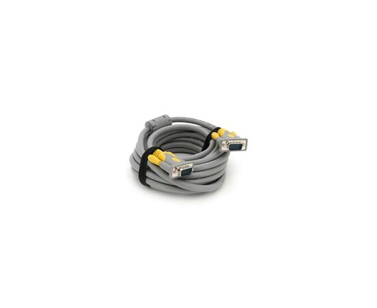 Кабель мультимедійний VGA M to VGA M 5.0m 1080P grey-yellow Merlion (YT-VGA(M)/(M)3+6GR-5m)