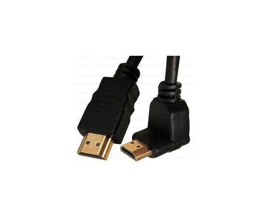 Кабель мультимедійний HDMI M to HDMI M 1.0m V1.4 90° corner black Merlion (YT-HDMI(M)/(M)HS-1.0m/90°), зображення 3 Кабель мультимедійний HDMI M to HDMI M 1.0m V1.4 90° corner black Merlion (YT-HDMI(M)/(M)HS-1.0m/90°), зображення 3