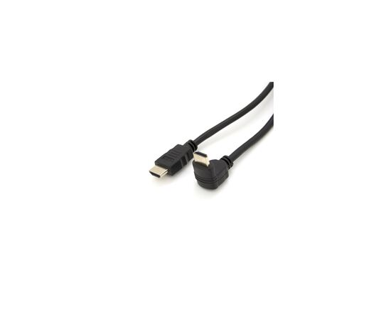 Кабель мультимедійний HDMI M to HDMI M 1.0m V1.4 90° corner black Merlion (YT-HDMI(M)/(M)HS-1.0m/90°)