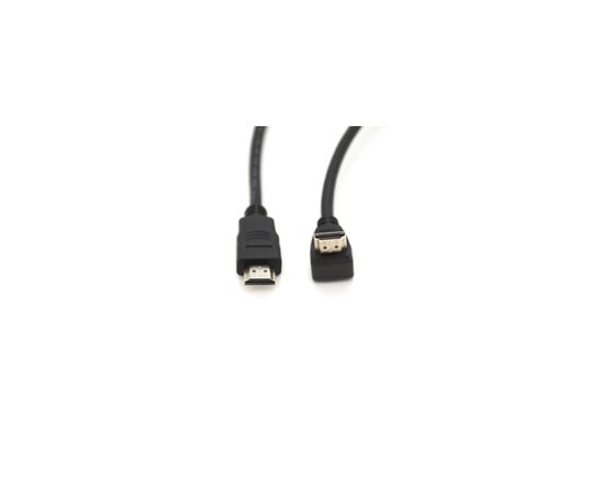 Кабель мультимедийный HDMI M to HDMI M 1.5m V1.4 90° corner black Merlion (YT-HDMI(M)/(M)HS-1.5m-90°), изображение 2