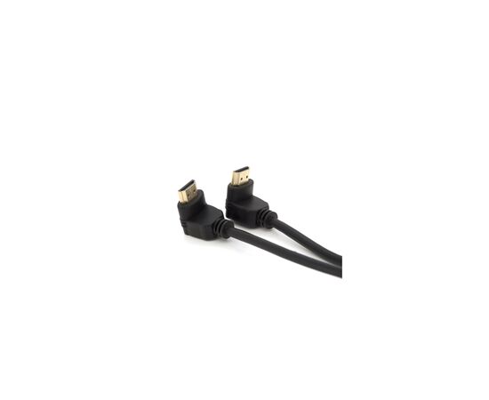 Кабель мультимедийный HDMI M to HDMI M 1.0m V1.4 90° corner black Merlion (YT-HDMI-1.0m/90°-90°)