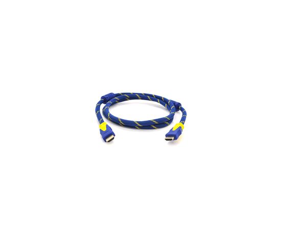 Кабель мультимедийный HDMI M to HDMI M 5.0m V1.4 blue yellow Merlion (YT-HDMI(M)/(M)NY/BL-5.0m)