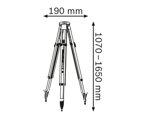 Штатив для нівеліру Bosch BT170HD 5/8", 107-165см (0.601.091.B00), зображення 7 Штатив для нівеліру Bosch BT170HD 5/8", 107-165см (0.601.091.B00), зображення 7
