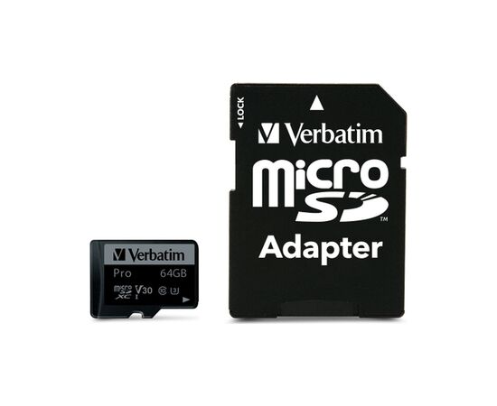 Карта памяти Verbatim 64GB microSDXC class 10 UHS-III PRO (47042)