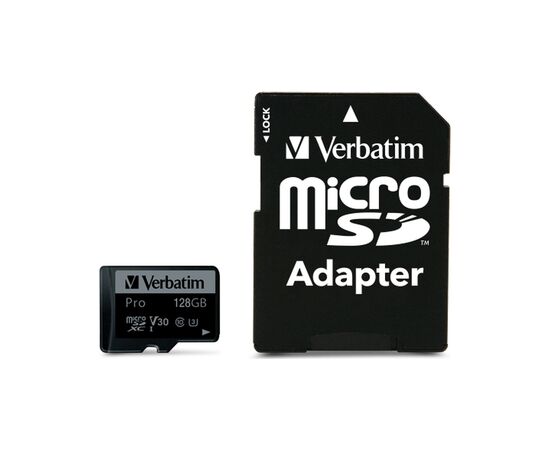 Карта памяти Verbatim 128GB microSDXC class 10 UHS-III PRO (47044)