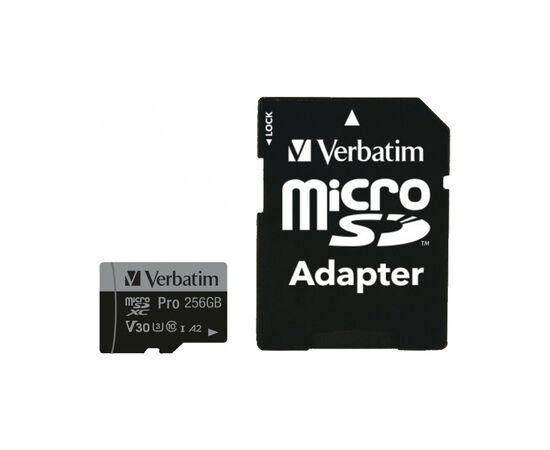 Карта памяти Verbatim 256GB microSDXC class 10 UHS-III PRO (47045)