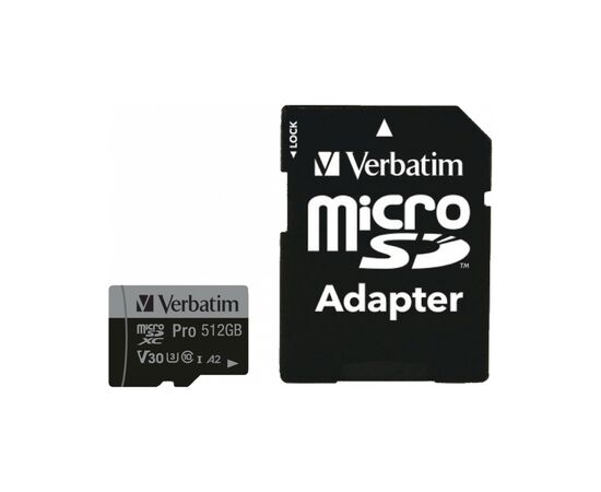 Карта памяти Verbatim 512GB microSDXC class 10 UHS-III PRO (47046)