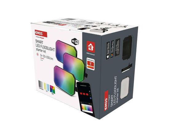 Прожектор EMOS ZIW184R 3шт 14 Вт RGBIC WIFI (ZIW184R), зображення 10 Прожектор EMOS ZIW184R 3шт 14 Вт RGBIC WIFI (ZIW184R), зображення 10