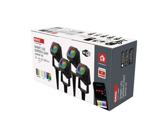 Прожектор EMOS ZIW194R 4шт 7 Вт RGBIC WIFI (ZIW194R), изображение 8 Прожектор EMOS ZIW194R 4шт 7 Вт RGBIC WIFI (ZIW194R), изображение 8