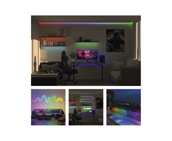 Светодиодная лента EMOS ZPW313I NEON white 3 m 24 Вт RGBIC WiFi (ZPW313I), изображение 12 Светодиодная лента EMOS ZPW313I NEON white 3 m 24 Вт RGBIC WiFi (ZPW313I), изображение 12