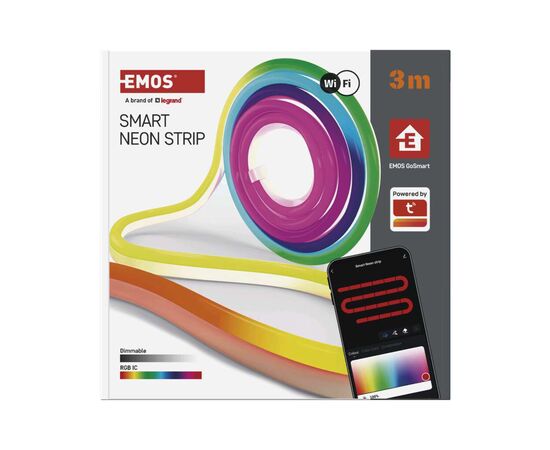 Светодиодная лента EMOS ZPW313I NEON white 3 m 24 Вт RGBIC WiFi (ZPW313I), изображение 4 Светодиодная лента EMOS ZPW313I NEON white 3 m 24 Вт RGBIC WiFi (ZPW313I), изображение 4