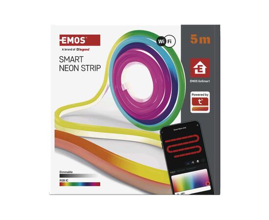 Светодиодная лента EMOS ZPW513I NEON white 5 m 33 Вт RGBIC WiFi (ZPW513I), изображение 4 Светодиодная лента EMOS ZPW513I NEON white 5 m 33 Вт RGBIC WiFi (ZPW513I), изображение 4