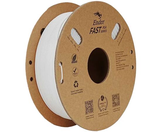 Пластик для 3D-принтера Creality 1.75мм Fast PLA Filament Ender 2x1кг, white (3301010396), зображення 2 Пластик для 3D-принтера Creality 1.75мм Fast PLA Filament Ender 2x1кг, white (3301010396), зображення 2