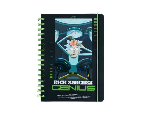 Блокнот Kite на спирали A5 Rick and Morty , 80 листов, клетка (RM24-190)