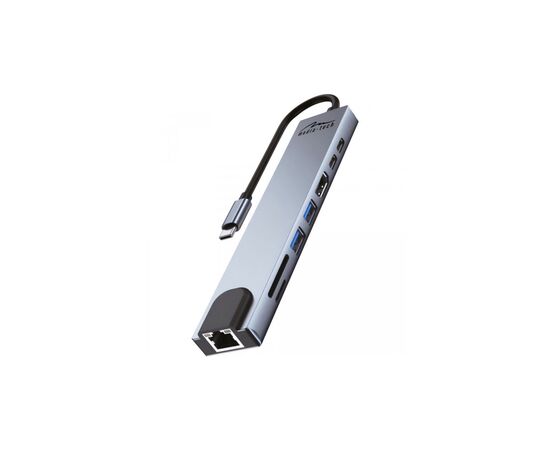Концентратор Media-Tech USB-C 8-in-1 HDMI 4K/2xUSB-A/2xUSB-C/RJ45/SD/TF/PD 100W USB3.1 (MT5046)