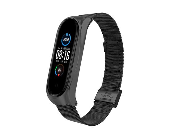 Ремешок для фитнес браслета BeCover Metal для Xiaomi Mi Smart Band 8 Black (709357)