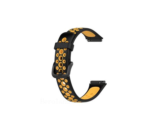 Ремешок для фитнес браслета BeCover Vents Style для Huawei Band 7/Honor Band 7 Black-Orange (709441)