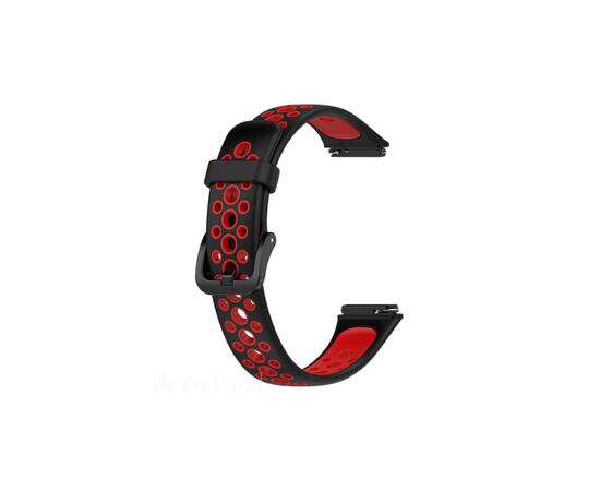 Ремешок для фитнес браслета BeCover Vents Style для Huawei Band 7/Honor Band 7 Black-Red (709440)