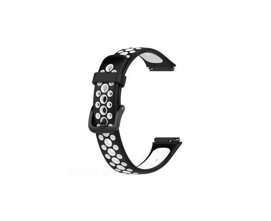 Ремешок для фитнес браслета BeCover Vents Style для Huawei Band 7/Honor Band 7 Black-White (709439)