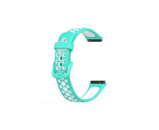 Ремешок для фитнес браслета BeCover Vents Style для Huawei Band 7/Honor Band 7 Turquoise-White (709444)