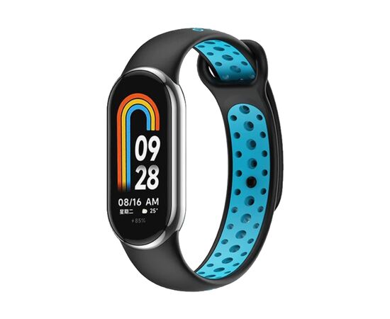Ремешок для фитнес браслета BeCover Vents Style для Xiaomi Mi Smart Band 10 Black-Blue (713627), изображение 2