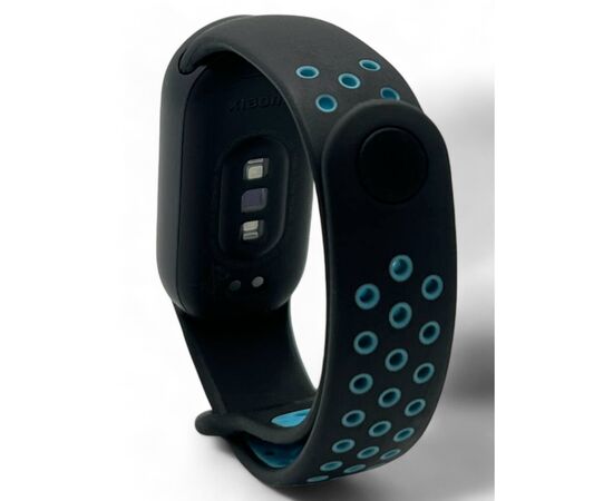 Ремешок для фитнес браслета BeCover Vents Style для Xiaomi Mi Smart Band 9 Black-Blue (711982), изображение 2