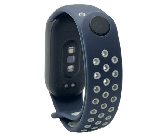 Ремешок для фитнес браслета BeCover Vents Style для Xiaomi Mi Smart Band 9 Blue-White (711987), изображение 2