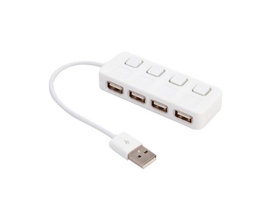 Концентратор Voltronic USB 2.0 to 4xUSB with LED buttons white (YT-H4L-W), изображение 2 Концентратор Voltronic USB 2.0 to 4xUSB with LED buttons white (YT-H4L-W), изображение 2