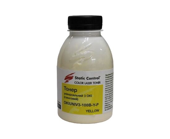 Тонер OKI Universal Okidata 3 Glossy 100г yellow Static Control (OKIUNIV3-100B-Y-P)