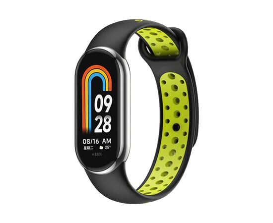 Ремешок для фитнес браслета BeCover Vents Style для Xiaomi Mi Smart Band 10 Black-Green (713629), изображение 2 Ремешок для фитнес браслета BeCover Vents Style для Xiaomi Mi Smart Band 10 Black-Green (713629), изображение 2