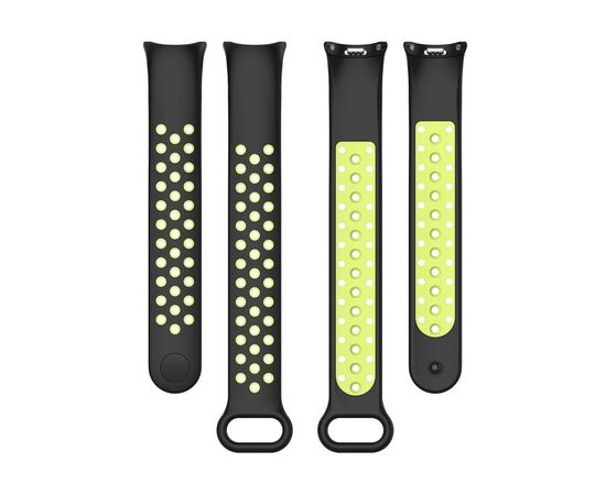 Ремешок для фитнес браслета BeCover Vents Style для Xiaomi Mi Smart Band 10 Black-Green (713629), изображение 4 Ремешок для фитнес браслета BeCover Vents Style для Xiaomi Mi Smart Band 10 Black-Green (713629), изображение 4